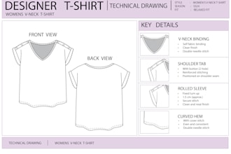 create fashion technical drawings and garment specifications sheets