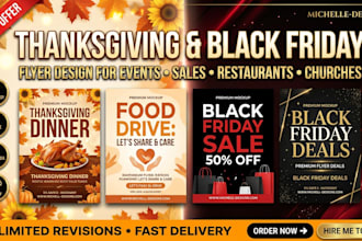 design thanksgiving flyer, black friday flyer for your event or sale