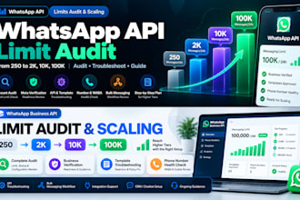 audit whatsapp API limits from 250 to 2k, 10k and 100k