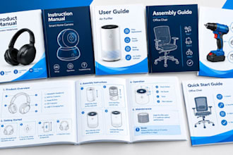 design product manuals, instruction manuals, user guides and assembly guides