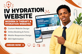 design iv hydration website iv therapy website mobile iv hydration medical site