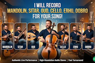 record mandolin, sitar, oud, cello, erhu, dobro for your song