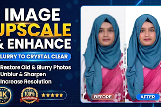 upscale blurry images, enhance photo quality, and sharpen low resolution