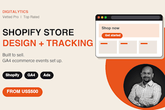 design a shopify store with ga4 ecommerce tracking and SEO