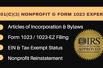 do 501c3 nonprofit registration, form 1023ez, articles, and bylaws