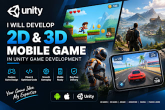 develop 2d 3d mobile game in unity game development