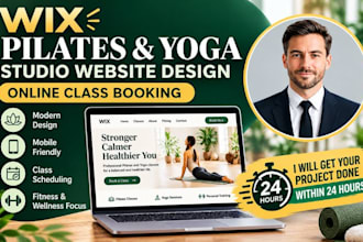 design wix pilates studio website class booking  website yoga fitness website