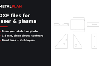 convert your sketch or drawing into dxf files for laser and plasma cutting