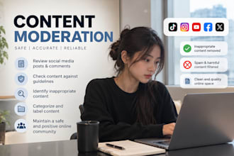 review and moderate online content according to guidelines