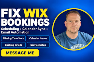 fix wix bookings, calendar sync, appointment scheduling and email automation