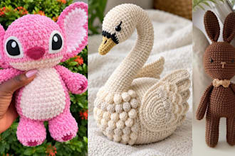 create handmade plushies, crochet toys, amigurumi and stuffed animals