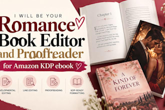 be your romance book editor, proofreader for amazon KDP ebook