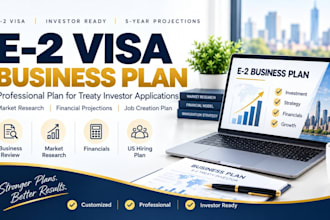 write an e2 visa business plan with 5 year financial projections