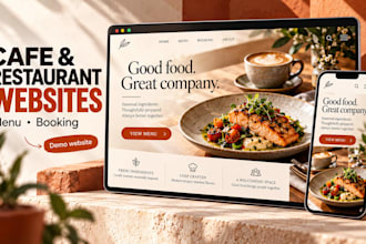 build a cafe or restaurant website with menu and booking