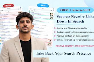suppress negative links and articles with ORM and reverse SEO