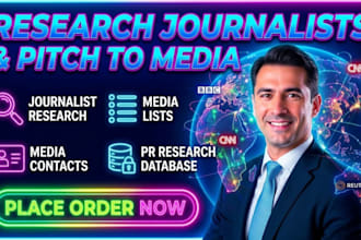 research journalists and pitch stories to relevant media outlets for brands