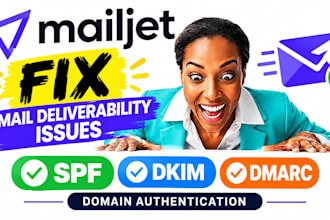 fix mailjet email deliverability issues spf dkim dmarc domain authentication