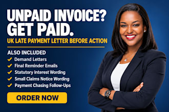 write UK late payment letter before action for unpaid invoices