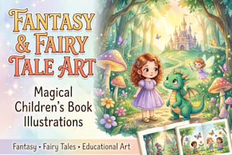 illustrate cute watercolor animals for your children story book