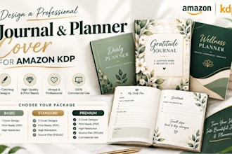 design a professional journal and planner cover for amazon KDP