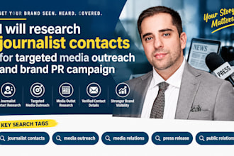 research journalist contacts for targeted media outreach and brand PR campaign