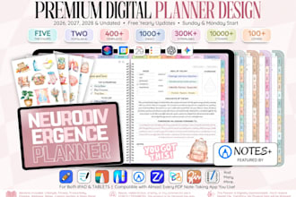 etsy digital planner, digital planner custom digital planner hyperlinked planner