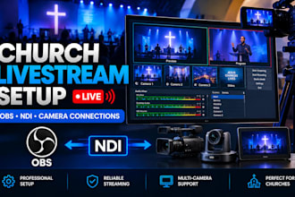 set up obs presenter ndi for church livestream
