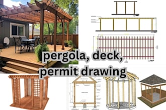draw deck, pargola, porch and patio plans in autocad