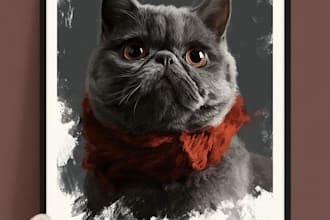 draw pet portrait, digital art, dog portrait, pet memorials