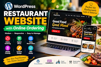 design a wordpress restaurant website with online ordering