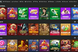 setup live casin game, slot, blackjack,crash game, card game, bc game board game