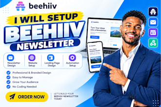 design beehiiv newsletter build beehiiv website beehiiv landing page automation