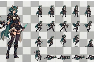sprite sheet character pixel art character game art game sprite rpg maker godot