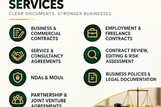 draft, review business contracts and legal documents