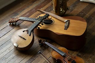 record high quality guitar, violin, saxophone, and mandolin