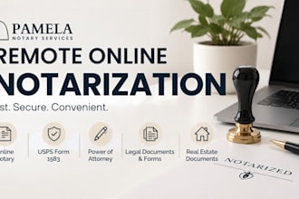 perform online notary services, notarize usps form 1583, legal documents, poa