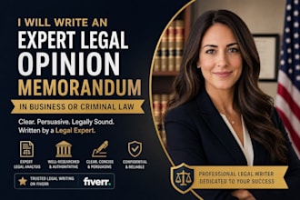 write legal opinion memorandum in business or criminal law