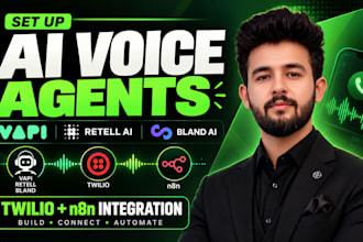set up vapi, retell ai or bland ai voice agent with twilio and n8n