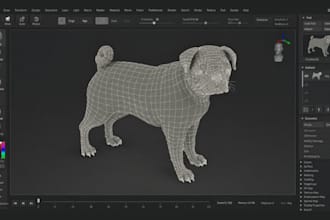 3d animal stl modeling and 3d dog model from photos for 3d printing
