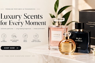 design a luxury perfume and fragrance shopify store and cologne store