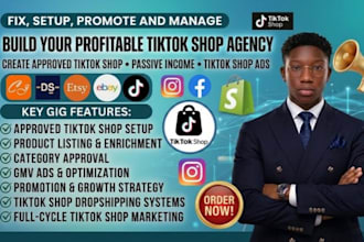 setup tiktok shop, fix tiktok shop errors and manage tiktok shop affiliate sales
