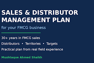 build a sales and distributor management plan for your fmcg business