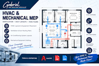 draft hvac layout ventilation, plan and mechanical mep drawing