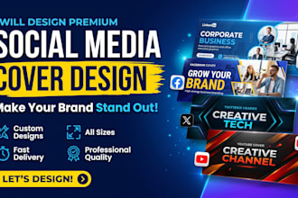 design linkedin banner, facebook cover, twitter header