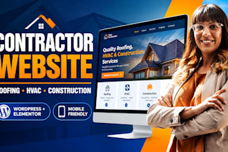 design roofing hvac contractor construction company website SEO friendly