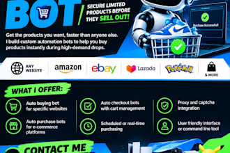 do auto purchase bot, auto checkout bot, lazada bot, pokemon bot, shopping bot