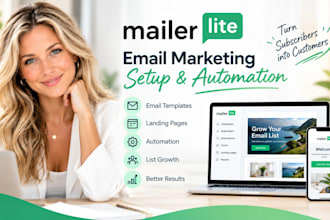 set up mailerlite landing page, mailchimp email template, mailerlite automation
