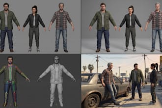 rig custom fivem characters, peds, clothing, game assets gta 5 skeleton setup