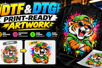 convert ai generated artwork into clean dtf dtg printing files