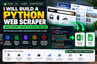 build a python web scraper and export data to excel or CSV